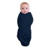BLUE -Navy| ORGANIC SWADDLE POUCH| Small 0-3M 1.0 TOG – | SUMMER SWADDLE