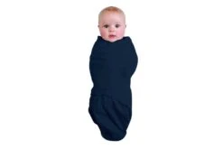 BLUE -Navy| ORGANIC SWADDLE POUCH| Small 0-3M 1.0 TOG – | SUMMER SWADDLE