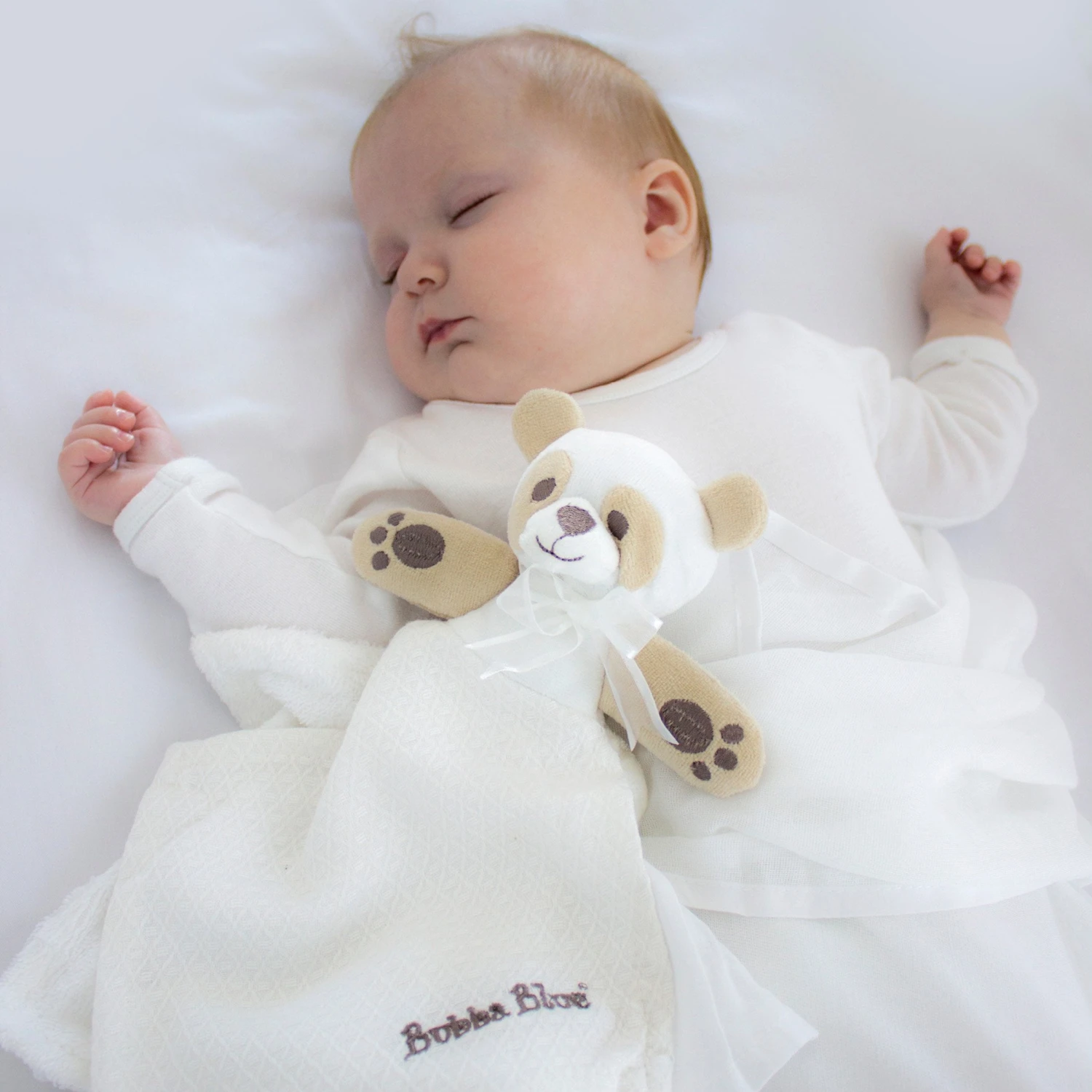 Bamboo White Security Blanket (bear) 1 Bamboo White Security Blanket (bear)