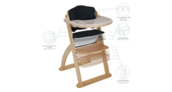 Babyhood|Kaylula Ava Forever High Chair| White& Beech Mix| Includes Food Tray & Cushion Inserts -Baby Products Store ADJUSTABLEAva High Chair Diagram features 1 1