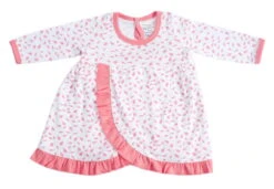 Organic Cotton Baby Girl Dress – AUTUMN LEAVES PINK