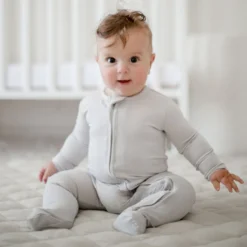 Baby Zippered Romper | Storm| By Zoe Sage -Baby Products Store AMAZING STORM BABY scaled 1