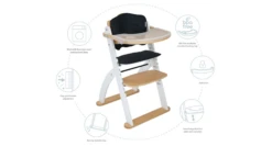 Babyhood|Kaylula Ava Forever High Chair| White& Beech Mix| Includes Food Tray & Cushion Inserts -Baby Products Store Ava High Chair Diagram more Features