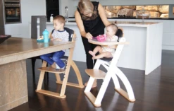 Babyhood|Kaylula Ava Forever High Chair| White& Beech Mix| Includes Food Tray & Cushion Inserts -Baby Products Store Ava High Chair Lifestyle 1