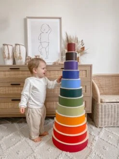 My Happy Helpers Large Wooden Rainbow Stacker -Baby Products Store BABY AND RAINBOW BLOCKS scaled 1
