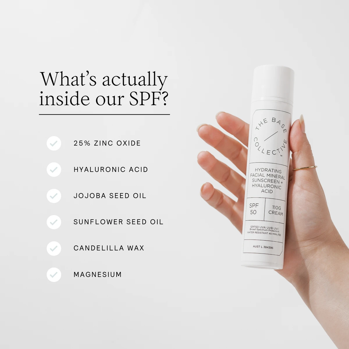 The Base Collective Tinted Hydrating Facial Sunscreen SPF 50110g 2 The Base Collective Tinted Hydrating Facial Sunscreen SPF 50110g - Image 2