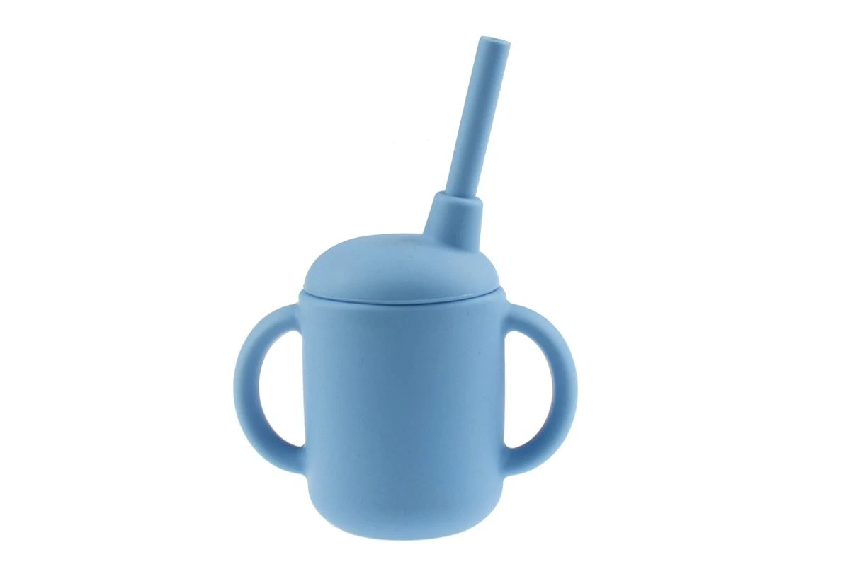 Baby Silicone Sippy Cup With Straw| Available In Blue|Green|Lemon 4 Baby Silicone Sippy Cup With Straw| Available In Blue|Green|Lemon - Image 4