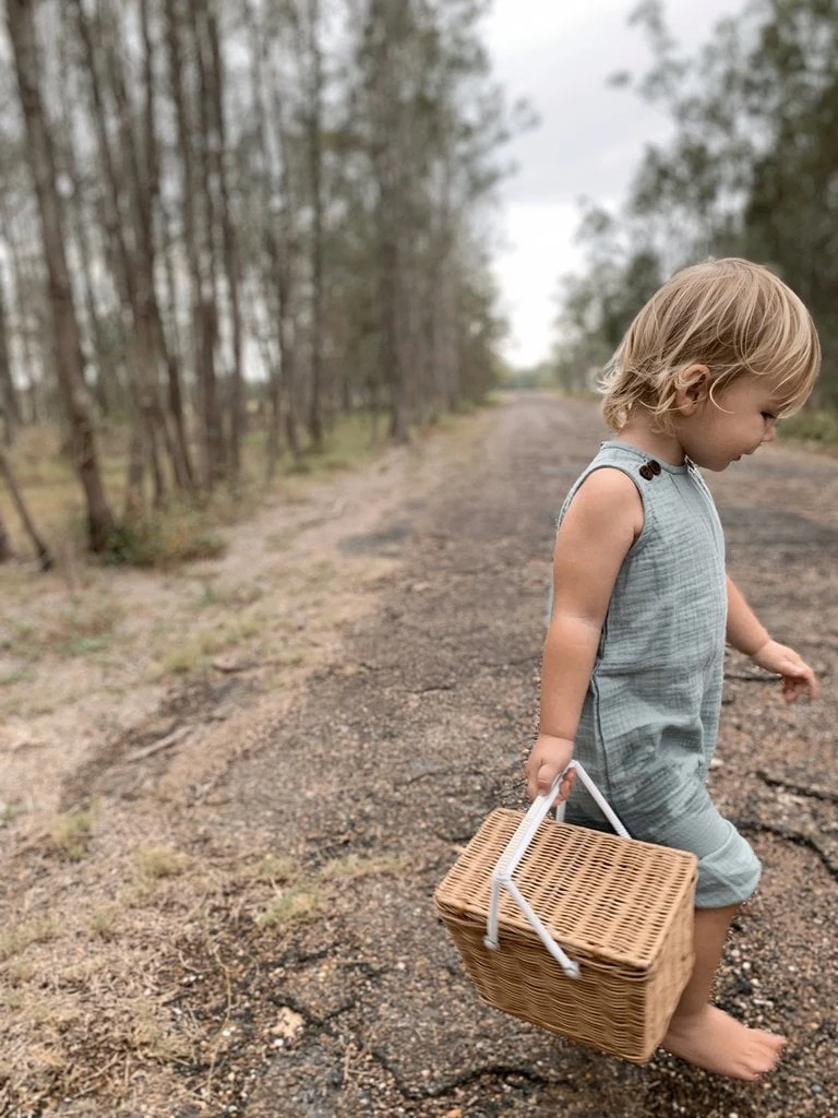 MUSLIN JUMPSUIT IN SAGE | Best Sellers| One Left! 2 MUSLIN JUMPSUIT IN SAGE | Best Sellers| One Left! - Image 2