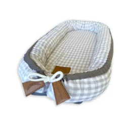 Baby Nest| Linen| Soft Grey Gingham| -Baby Products Store Bubnet Baby nests Linen Gingham 2 1300x.jpg scaled 1