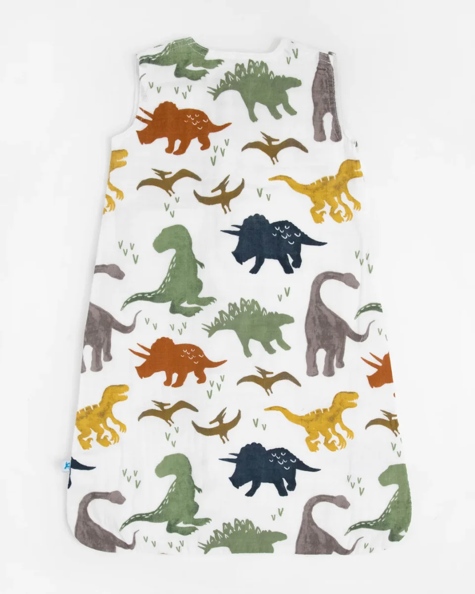 Cotton Muslin Sleeping Bag – Dino Friends|1.0 TOG By Little Unicorn 3 Cotton Muslin Sleeping Bag – Dino Friends|1.0 TOG By Little Unicorn - Image 3