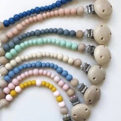 Beaded Dummy Clips| In Rainbow Or Plain Wood 3 Beaded Dummy Clips| In Rainbow Or Plain Wood -Baby Products Store Dummy Clip Bundle 1 2 1024x1024@2x