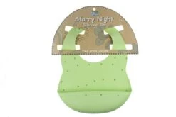 Bib|Starry Night Silicone|Green -Baby Products Store GREEN SILICONE BIB scaled 1
