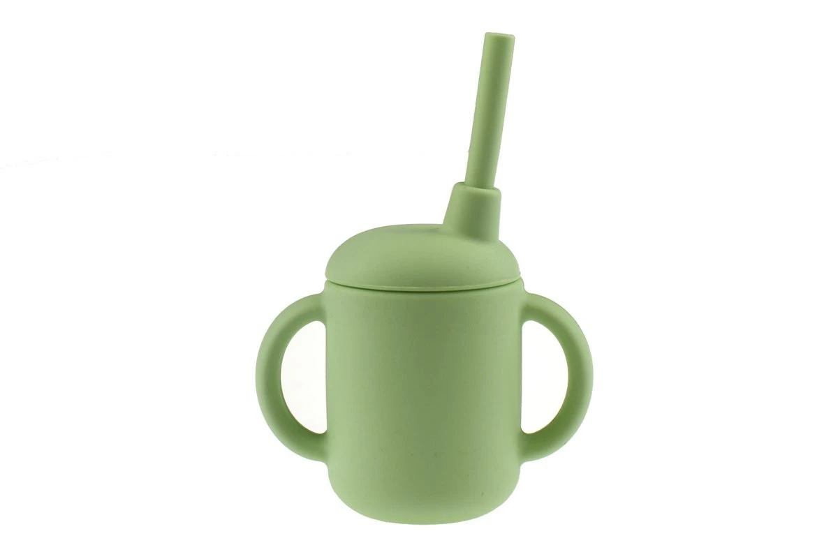 Baby Silicone Sippy Cup With Straw| Available In Blue|Green|Lemon 3 Baby Silicone Sippy Cup With Straw| Available In Blue|Green|Lemon - Image 3