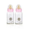 Infant Glass Feeding Bottle 120ml – Pink By Heavea| 3 – 24M