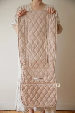 Organic Pram Liner – Latte| By Bubnest -Baby Products Store LATTE PRAM LINER scaled 1