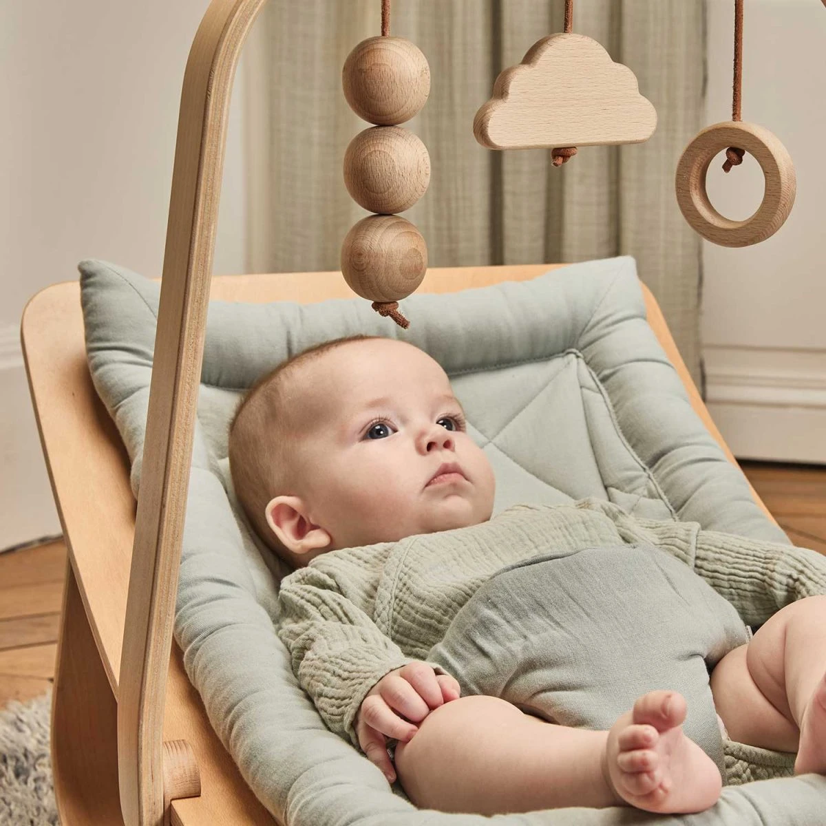 Charlie Crane Levo Baby Rocker In Beech| Farrow Cushion 3 Charlie Crane Levo Baby Rocker In Beech| Farrow Cushion - Image 3