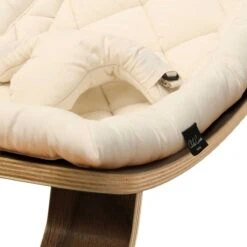 Charlie Crane Levo Baby Rocker In Walnut With Organic White Cushion -Baby Products Store LEVO WhiteOrganic Detail1 W 1800x1800 scaled 1