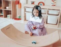 Balance Board Equilibrio| In Natural And Felt Backed -Baby Products Store LITTLE GIRL AND BALANCE BOARD