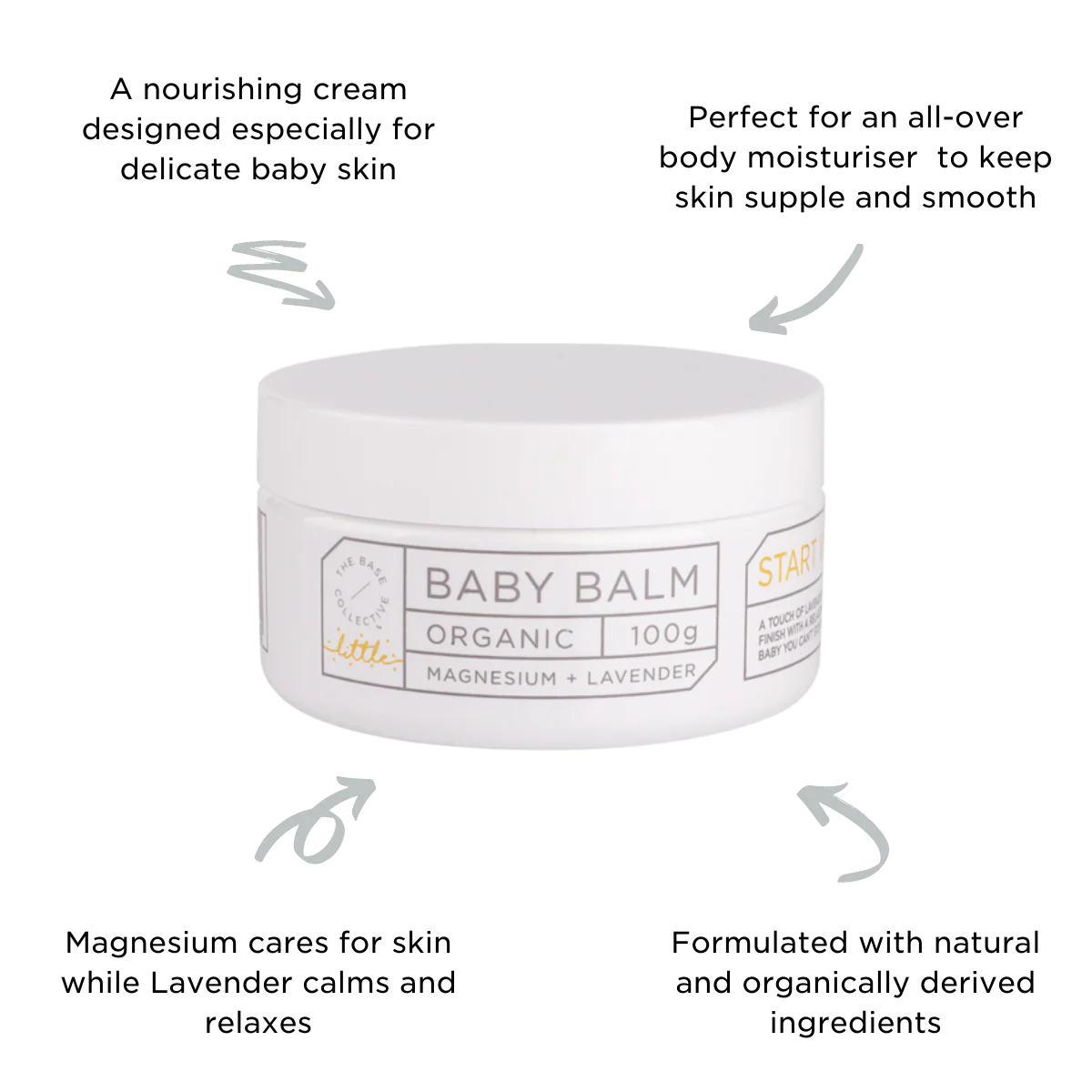 The Base Collective Little Organic Magnesium & Lavender Baby Balm Bundle X 2 | 100g 5 The Base Collective Little Organic Magnesium & Lavender Baby Balm Bundle X 2 | 100g - Image 5