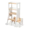 Adjustable Learning Tower And Step Stool – White And Natural