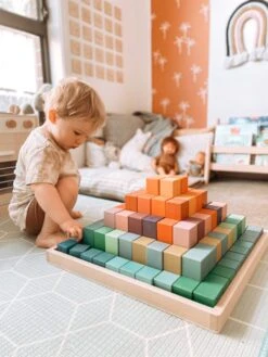 Large Stepped Block Set In Rainbow And Pastel| By My Happy Helpers -Baby Products Store MORE BLOCKS AND BUBBA scaled 1