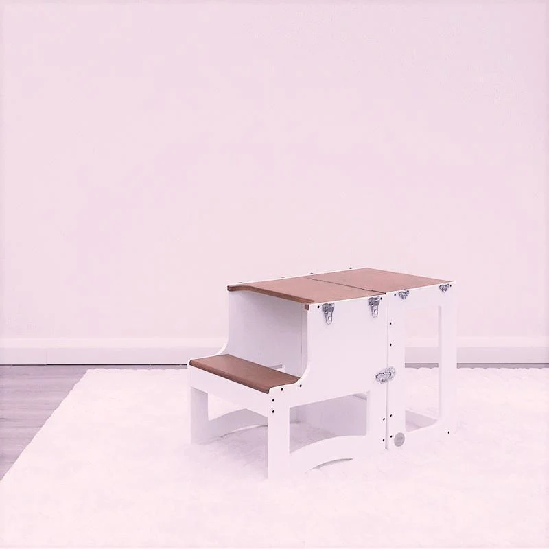 TAVOLO Ll – Convertible Learning Tower| Varnished Birch And White| White| White And Walnut| New Grey! 5 TAVOLO Ll – Convertible Learning Tower| Varnished Birch And White| White| White And Walnut| New Grey! - Image 5