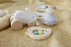 CALM & BREEZY BABY GIFT SET BUNNY BIRD BEAR 3PCS -Baby Products Store RATTLE SET scaled 1