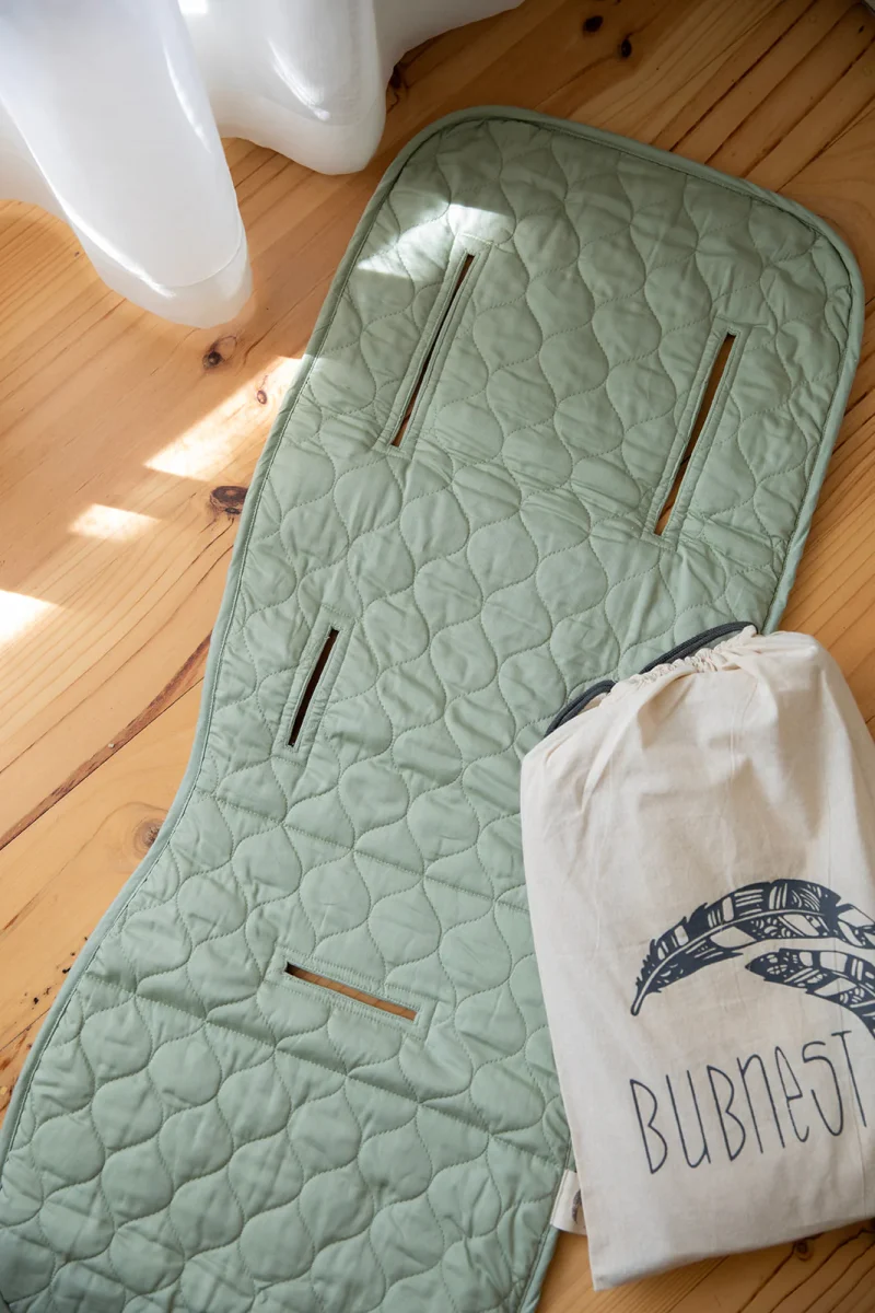 Organic Pram Liner – Sage| By Bubnest| Universal 4 Organic Pram Liner – Sage| By Bubnest| Universal - Image 4