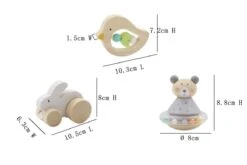 CALM & BREEZY BABY GIFT SET BUNNY BIRD BEAR 3PCS -Baby Products Store SET MEASUREMENTS scaled 1