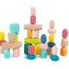 WOODEN STACKING STONE BLOCKS LARGE 32PCS