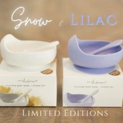 Bowl Set | Silicone By Wild Indiana| Now With Snow & Lilac| Lmited Stock -Baby Products Store Snow Lilac