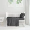 Organic Bamboo Cot Sheet Set In Charcoal