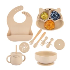 Baby Feeding Set| Food Grade Silicone| 11pc Bundle | Chino -Baby Products Store THE CHINO SET