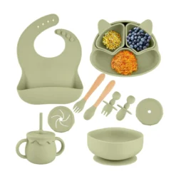 Baby Feeding Set| Silicone 11pc Bundle | Kokoda| By Zoe Sage| Low Stock -Baby Products Store THE FOOD IN GREEN KIT scaled 1