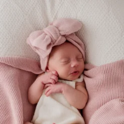 Knitted Oversized Topknot | Flamingo Pink