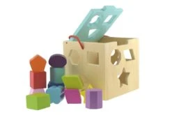 SHAPE SORTER By Tooky Toy| 12 Wooden Blocks -Baby Products Store TK494 LID OPEN ON SHAPE SORTER scaled 1