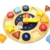 SPACE CLOCK WOODEN SHAPE SORTER AND PUZZLE