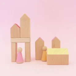 Coloured Wooden Houses| By Euca| Solid Beechwood -Baby Products Store Wooden Houses 2 1