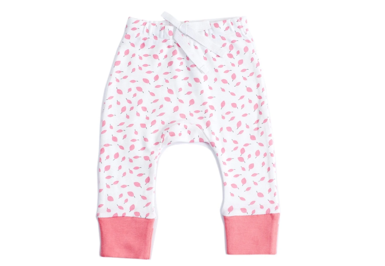 Organic Cotton Baby Pant – Autumn Leaves Pink 1 Organic Cotton Baby Pant – Autumn Leaves Pink