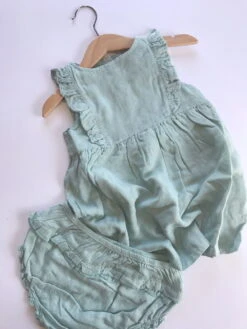 Blue Petit Bamboo Haze Muslin Dress And Matching Bloomers 7 Blue Petit Bamboo Haze Muslin Dress And Matching Bloomers -Baby Products Store dress blue haze muslin