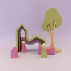 Block Set| Forest Stacking Home| By Euca Toys 5 Block Set| Forest Stacking Home| By Euca Toys -Baby Products Store forest stacking home play
