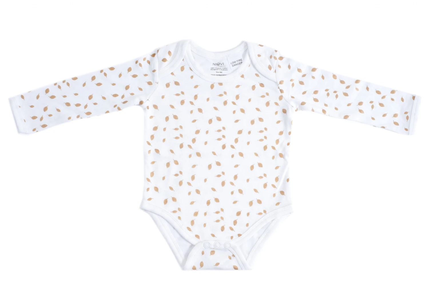 Organic Cotton Long Sleeve Bodysuit – SPARKLING NEW GOLD 1 Organic Cotton Long Sleeve Bodysuit – SPARKLING NEW GOLD