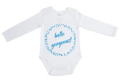 Organic Cotton Long Sleeve Bodysuit – HELLO GORGEOUS BLUE