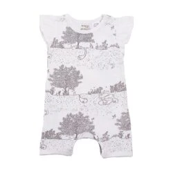Organic Cotton Flutter Sleeve Summer Growsuit – Springtime Garden