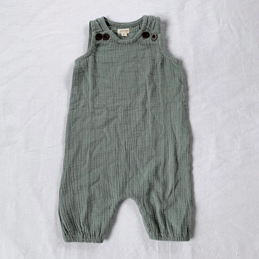 MUSLIN JUMPSUIT IN SAGE | Best Sellers| One Left! 1 MUSLIN JUMPSUIT IN SAGE | Best Sellers| One Left!