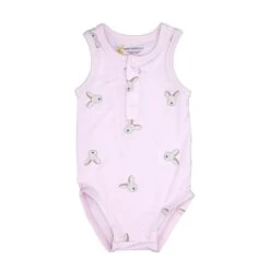 Baby Bamboo Sleeveless Romper | Kangaroo | Pink| Newborn 0000 Only| Limited Stock!