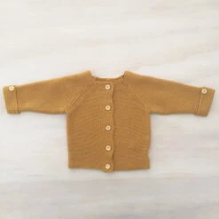 POPPY KNITTED CARDIGAN – MUSTARD