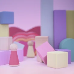 Baby Monolith Blocks| In Rainbow Or Beechwood| By Euca Australian Designed -Baby Products Store rainbow monolith pic