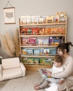 Little Readers Book Shelf – Varnished -Baby Products Store readers bookshelf scaled 1