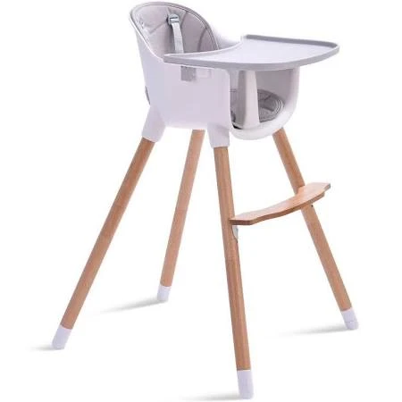 JOY BABY Amelia 2-in-1 Timber Highchair – Grey 1 JOY BABY Amelia 2-in-1 Timber Highchair – Grey